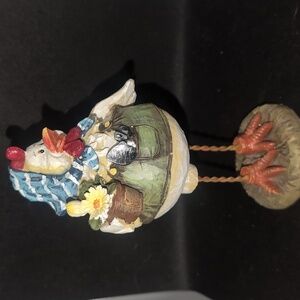 AVAILABLE-VTG Folk Art by Delfton products Corp. " Gardening on the farm Chicken